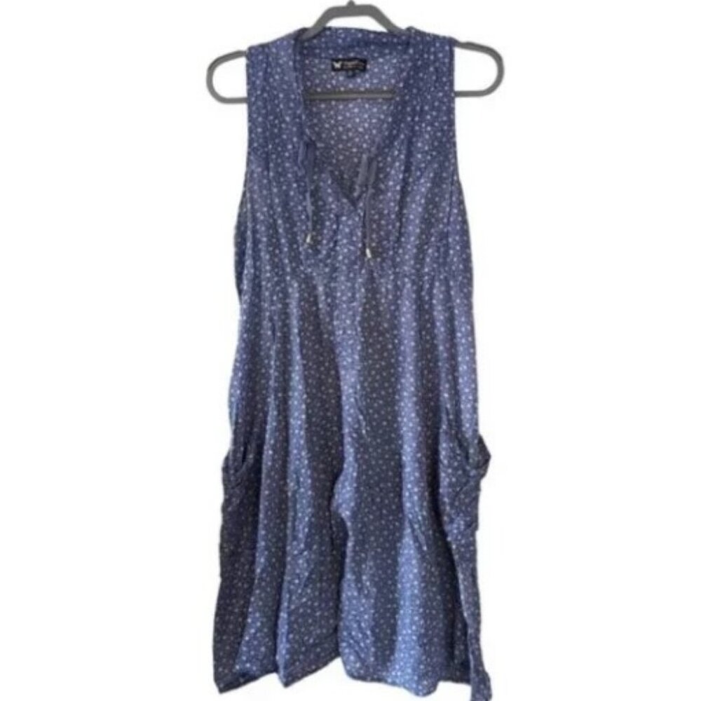Papillon Blanc Blue Polka Dot Midi Dress